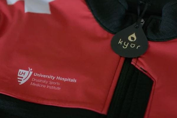 An example of KyurMD clothing designed for UH Drusinsky Sports Medicine Institute